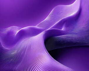 Poster - Abstract purple waves and flowing lines create a dynamic, futuristic digital landscape with smooth curves and vibrant gradients.