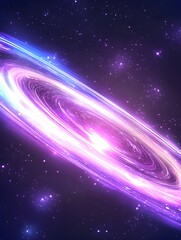 Wall Mural - Glowing purple and blue cosmic ring in a dark starry expanse