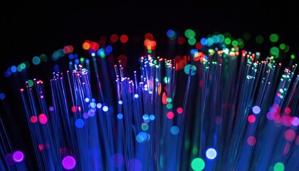 Poster - Illuminating light trails night scene digital art colorful bokeh abstract perspective visual spectacle