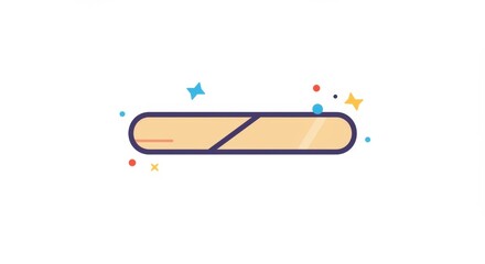 Stylized Loading Bar Icon with Confetti Accents for User Interface Elements