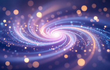 Aufkleber - A mesmerizing spiral of light and shimmering particles, swirling into a radiant core.  Colors blend from deep purple to soft peach and gold, creating a cosmic, ethereal glow.