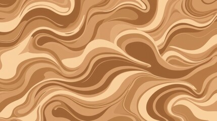 Poster - Abstract swirling pattern in beige and brown tones