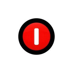 Fototapete - Power button shutdown symbol icon red black white technology