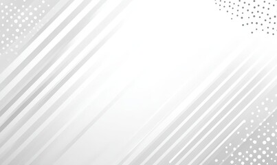 Poster - Abstract white background with diagonal lines and dotted patterns, creating a modern and minimalist design.