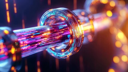 Poster - Abstract digital connections with glowing lines and circular shapes