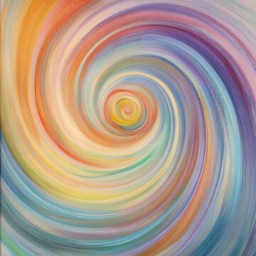 Twisting swirls spin, pastel thread on the background