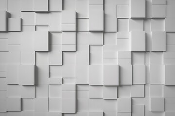 Poster - Abstract white cubes background with dynamic geometric shapes for architecture
