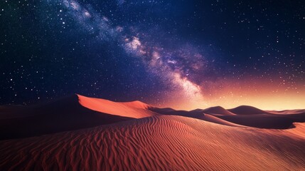 Wall Mural - starry night in a desert