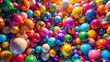 © parichart - A mesmerizing abstract display of vibrant spheres, each reflecting an array of dazzling colors, creating a symphony of light and texture.