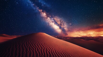 Wall Mural - starry night in a desert