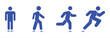 © GraphicGlow - icon set of men standing, walking and running. People symbol. Illustration of people standing, walking and running. Running, walking, standing. vector illustration