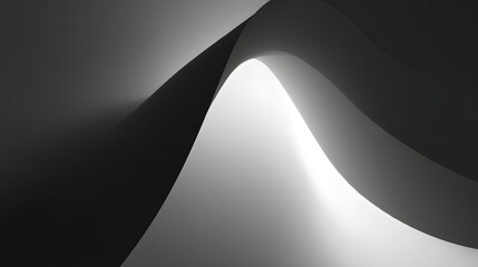 Poster - Abstract Monochrome Gradient Waves Suitable for Digital Wallpaper and Aesthetics of Simplicity and Modernity and Minimalist Art and Design Theme