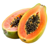 Fresh papaya isolated on transparent background