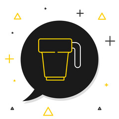 Poster - Line Coffee cup icon isolated on white background. Tea cup. Hot drink coffee. Colorful outline concept. Vector