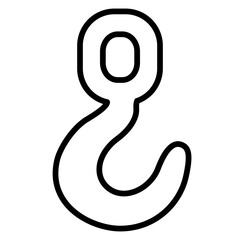 Poster - Simple Black and White Outline Illustration of a Lifting Hook