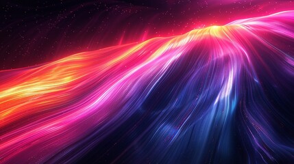 Poster - Colorful Neon Light Lines: A Vibrant Display of Dynamic Energy and Motion, Featuring Radiant Colors with white glitters, AI Generative.