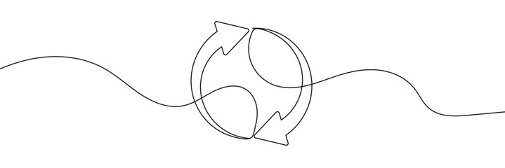 Aufkleber - Continuous one line drawing of arrow pointing left and right. Black thin line of two directions arrow icon isolated on white background. EPS vector illustration for banner, template, web, app, poster.