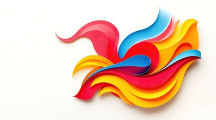Poster - Abstract colorful layered paper design with vibrant hues and flowing shapes