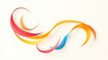 Poster - Abstract colorful swirls, dynamic flowing lines, vibrant hues on white background