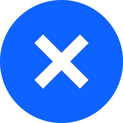 Wall Mural - cancel blue simple vector icon