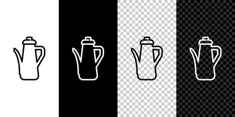 Poster - set line teapot icon isolated on black and white background. vector