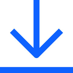 Wall Mural - download blue simple vector icon