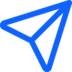 Wall Mural - send blue simple vector icon