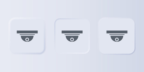 Poster - Grey Motion sensor icon isolated on grey background. Set icons in square buttons. Vector