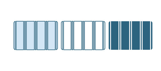 Poster - Blue Color palette guide icon isolated on white background. Modular grid. Vector