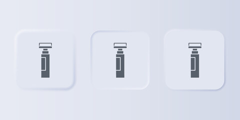 Aufkleber - Grey Marker pen icon isolated on grey background. Set icons in square buttons. Vector