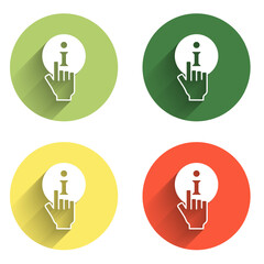 Fototapete - Set Information icon isolated with long shadow background. Color circle button. Vector