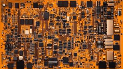 Poster - Intricate electronic circuit board detailed technology background