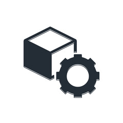 Fototapete - Black Isometric cube icon isolated on white background. Geometric cubes solid icon. 3D square sign. Box symbol. Vector