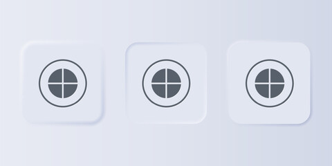 Poster - Grey Earth globe icon isolated on grey background. World or Earth sign. Global internet symbol. Geometric shapes. Set icons in square buttons. Vector