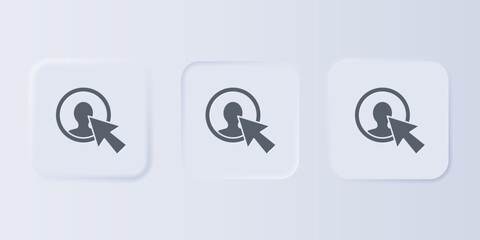Fototapete - Grey User of man in business suit icon isolated on grey background. Business avatar symbol - user profile icon. Male user sign. Set icons in square buttons. Vector