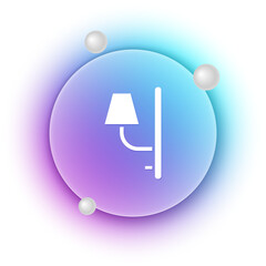 Poster - White Wall lamp or sconce icon isolated on white background. Wall lamp light. Blue and purple gradient circle background. Vector