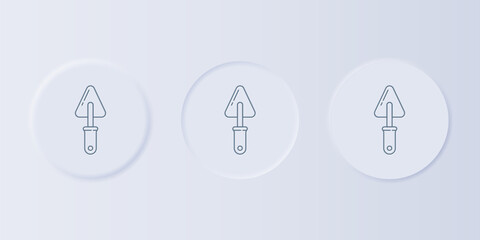Poster - Grey Trowel icon isolated on grey background. Set icons in square buttons. Vector