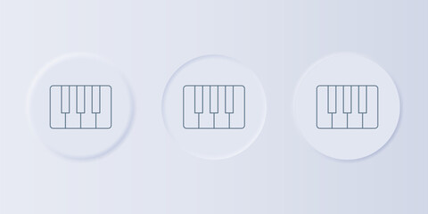 Poster - Grey Music synthesizer icon isolated on grey background. Electronic piano. Set icons in square buttons. Vector