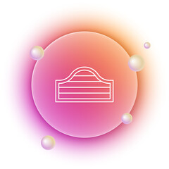 Poster - White Old western swinging saloon door icon isolated on white background. Orange and pink gradient circle background. Vector