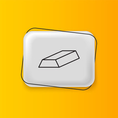Poster - Black Gold bars icon isolated on yellow background. Banking business concept. Silver rectangle button. Vector