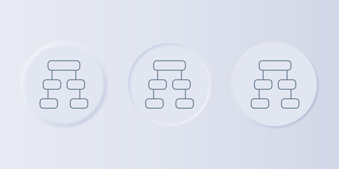 Aufkleber - Grey Business hierarchy organogram chart infographics icon isolated on grey background. Corporate organizational structure graphic elements. Set icons in square buttons. Vector