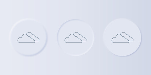 Aufkleber - Grey Cloud icon isolated on grey background. Set icons in square buttons. Vector