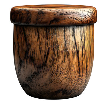 3D Render Wooden Bowl Illustration