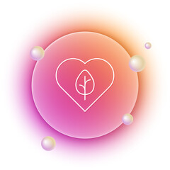 Poster - White Vegan food diet icon isolated on white background. Organic, bio, eco symbol. Vegan, no meat, lactose free, healthy, fresh and nonviolent food. Orange and pink gradient circle background. Vector