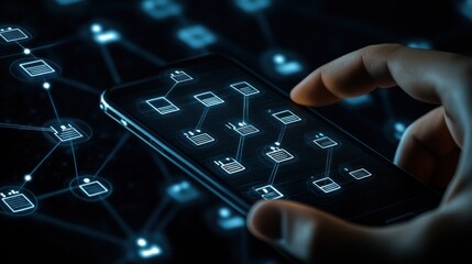 Poster - Digital document network smartphone interface