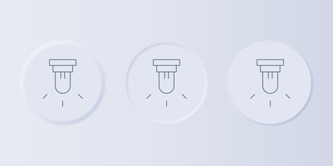Poster - grey motion sensor icon isolated on grey background. set icons in square buttons. vector