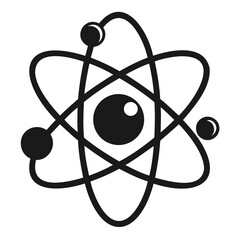Poster - Atom structure model science physics chemistry nuclear energy research icon vector graphic illustration isolated on transparent background