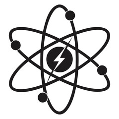 Poster - Atom energy power science symbol vector illustration for physics and chemistry education resource design isolated on transparent background