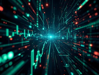 Wall Mural - digital background perfect for tech processes, neural networks, artificial intelligence, data transf