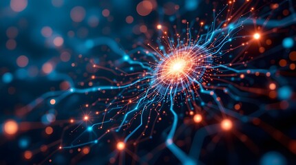 Wall Mural - digital background perfect for tech processes, neural networks, artificial intelligence, data transf